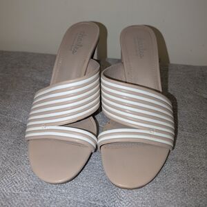 Charlies Tan and White Women's Sandal Heels